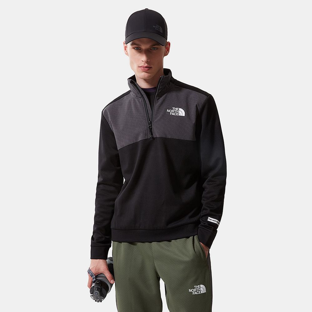 The North Face Fleece Jacket Mens Australia - The North Face Mountain Athletics Quarter-Zip Black Hi